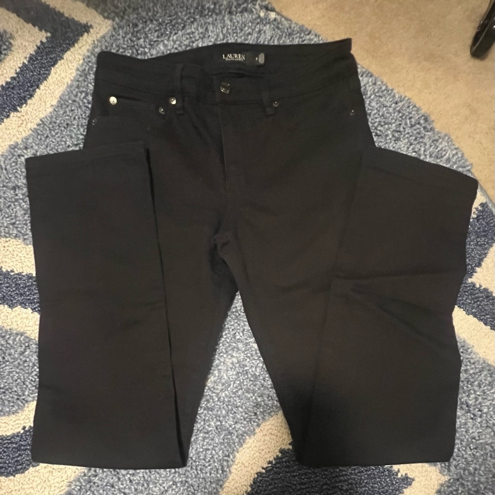 EUC Ralph Lauren Women's Black Straight Leg Jeans